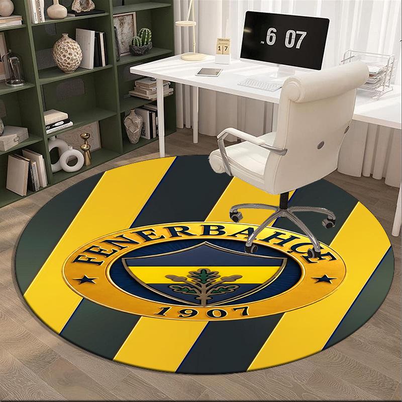 Fenerbahçe Wappen Design Runder Teppich für Wohnzimmer, Schlafzimmer, Spielzimmer, Stuhlunterlage, Läufer, Kreis Teppich, Fan Weihnachtsgeschenk