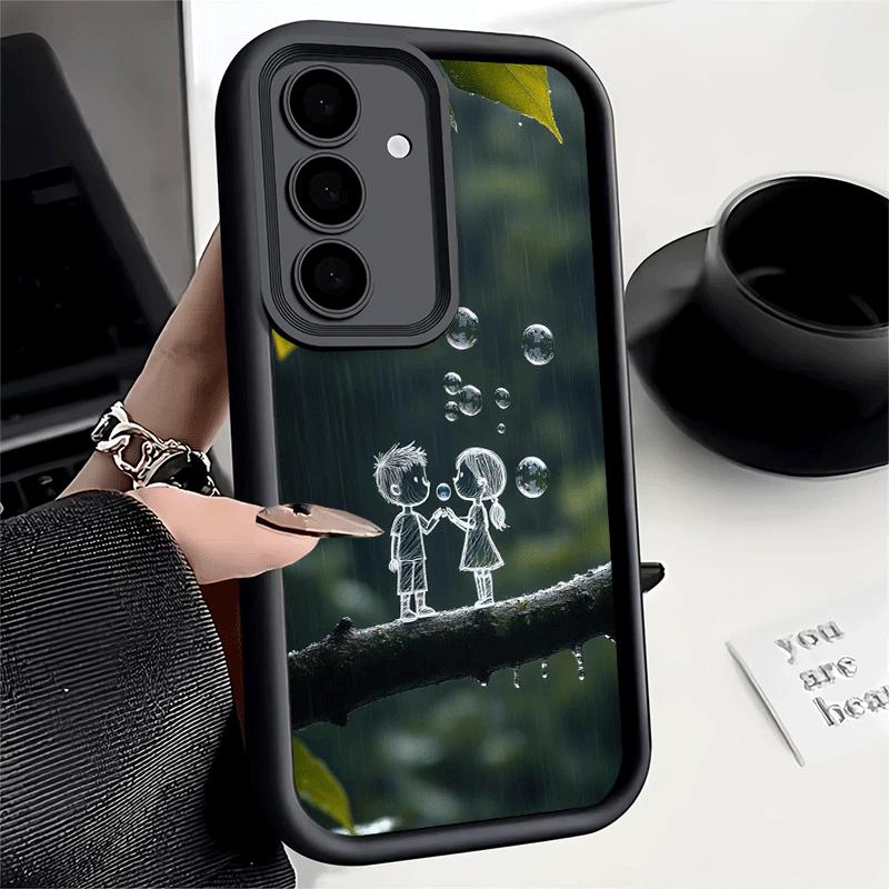 Nature Cute Child Painting Style Soft Phone Case for Samsung Galaxy S26 Ultra S25 Edge S24 S23 S22 Plus S21 S20 FE 5G Shell Sili