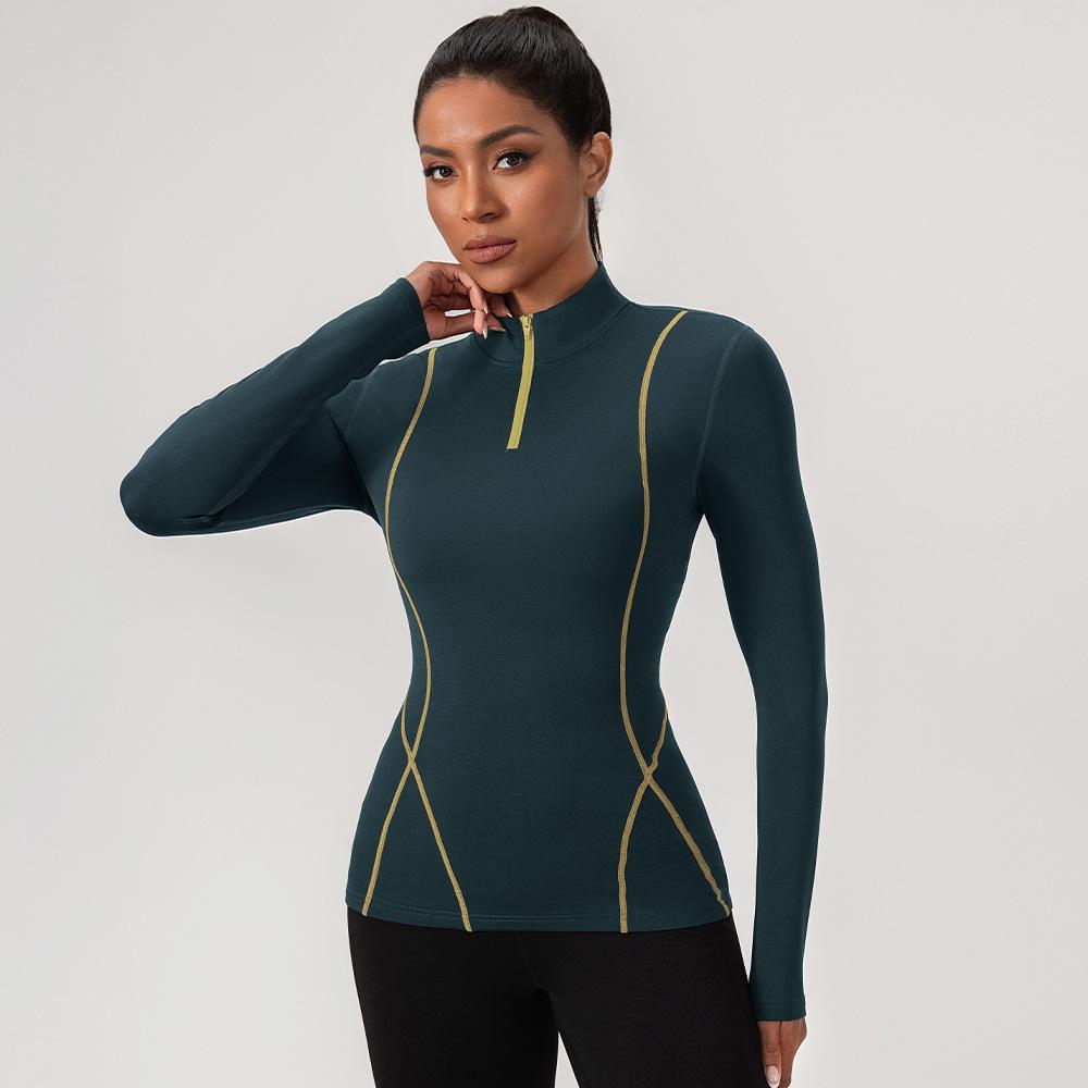Women s Velvet Lined Slim Fit Half-Zip Hoodie for Yoga & Running Small