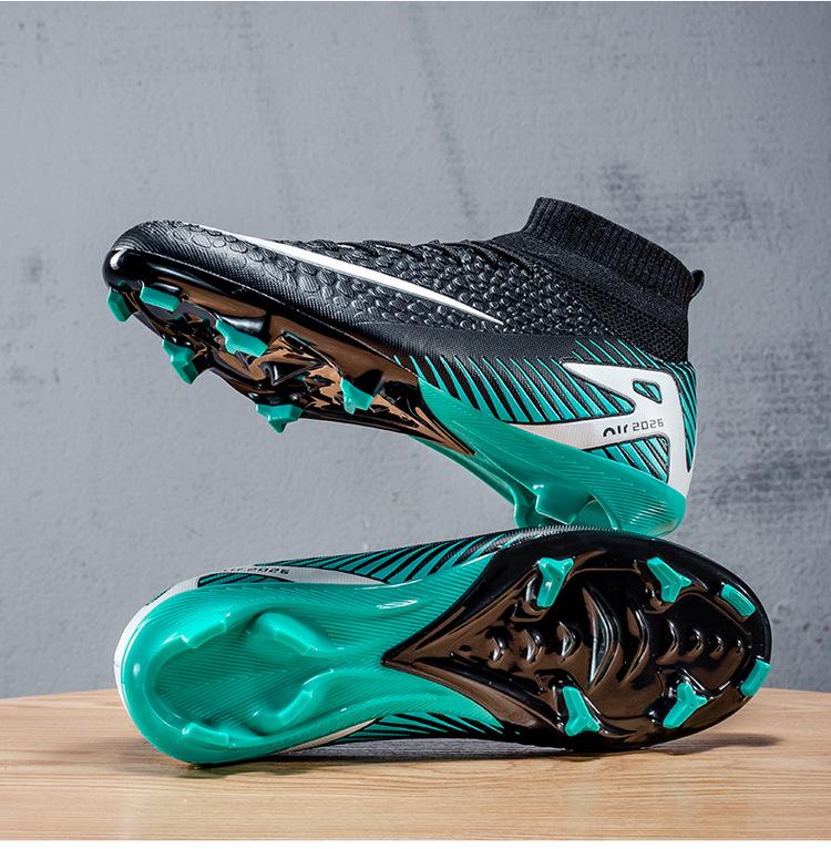 Unisex High-Top Long Spike Artificial Turf Football Training Shoes