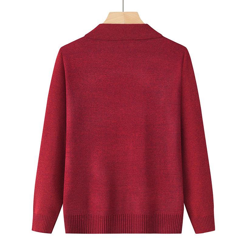 Autumn Winter Wool Cardigan for Middle-aged Women and Elderly - Comfortable Knitwear for Moms