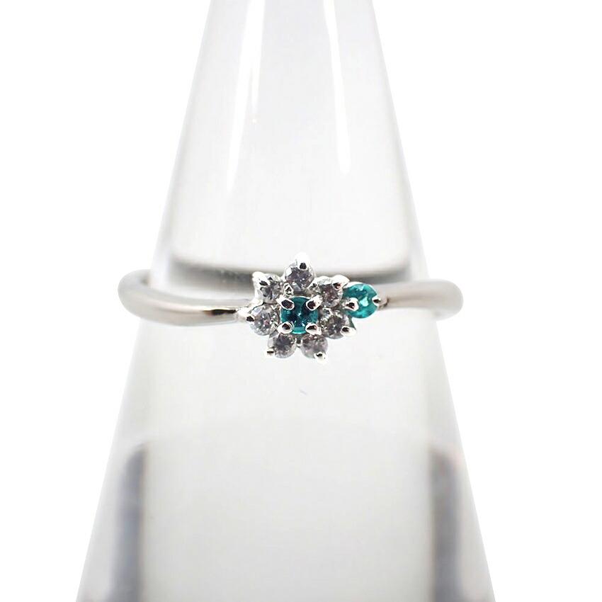 

[Used] Pt900 Paraiba Tourmaline/Diamond Ring / Size 10 / g507-42