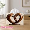 1pc 2d Flat-printed 17.78x10.92x12.95cm Tissue Box Carved Wooden Hearts Suitable for Tissues/roll Paper/napkins Cjh528s025, 2D Flat