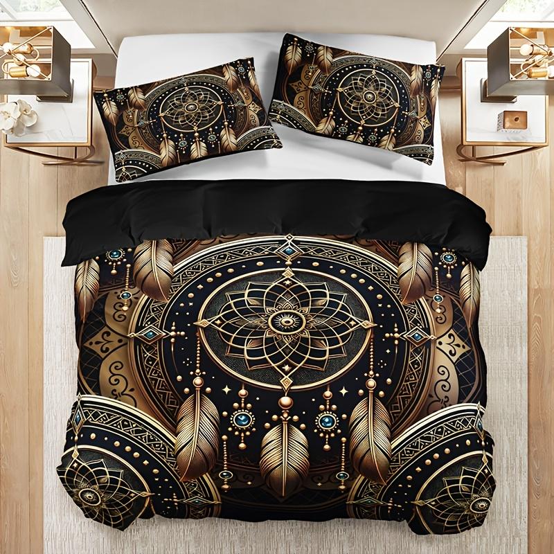 Σετ Κρεβατοσκεπάσματος Dreamcatcher Feather Tribal 3 Τεμαχίων Περιλαμβάνει Μαλακή Παπλωματοθήκη 2 Μαξιλαροθήκες Αναπνέουσα Πλένεται στο Πλυντήριο Για Όλες τις Εποχές