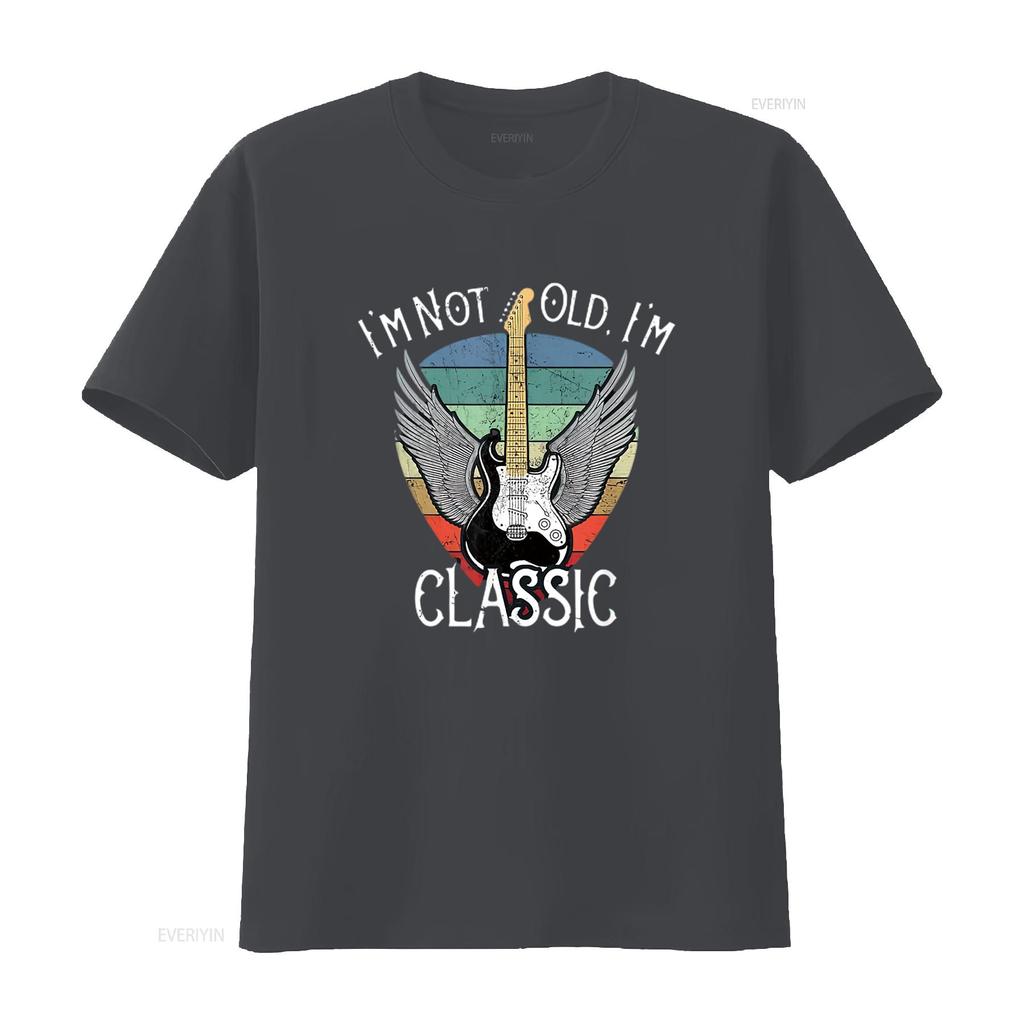 I M Not Old Classic Funny Rock Roll Mens T Shirt Black X Large vintage Washed Stretched Unisex Breathable Casual Soft Stylish