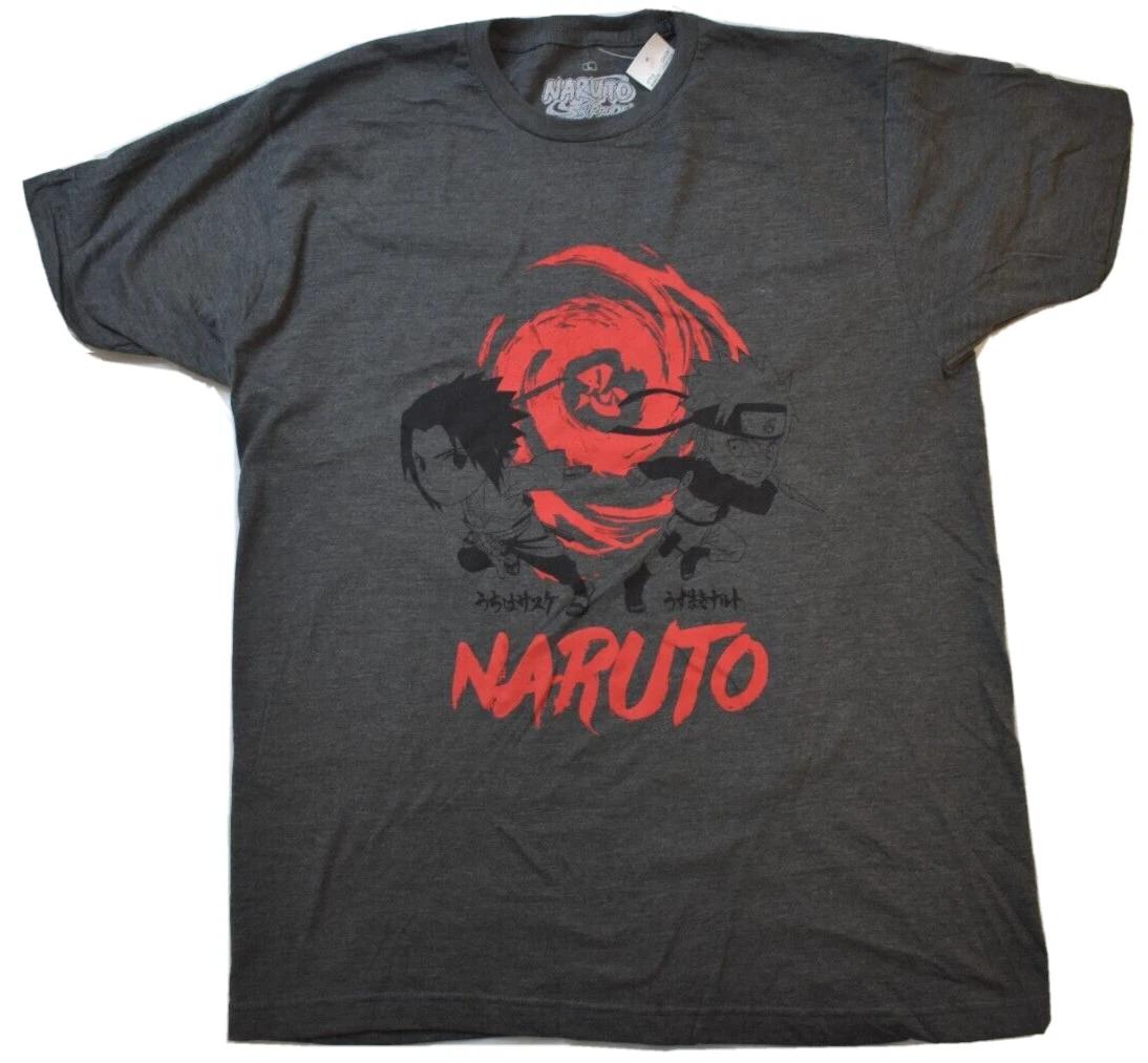 Naruto Shippuden Mens Naruto Anime Charcoal Heather Shirt NWT L L
