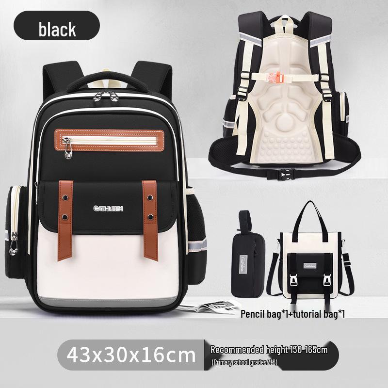 Capybara Oxford Spine-Support Backpack for Grades 1-6: Boys & Girls School Bag