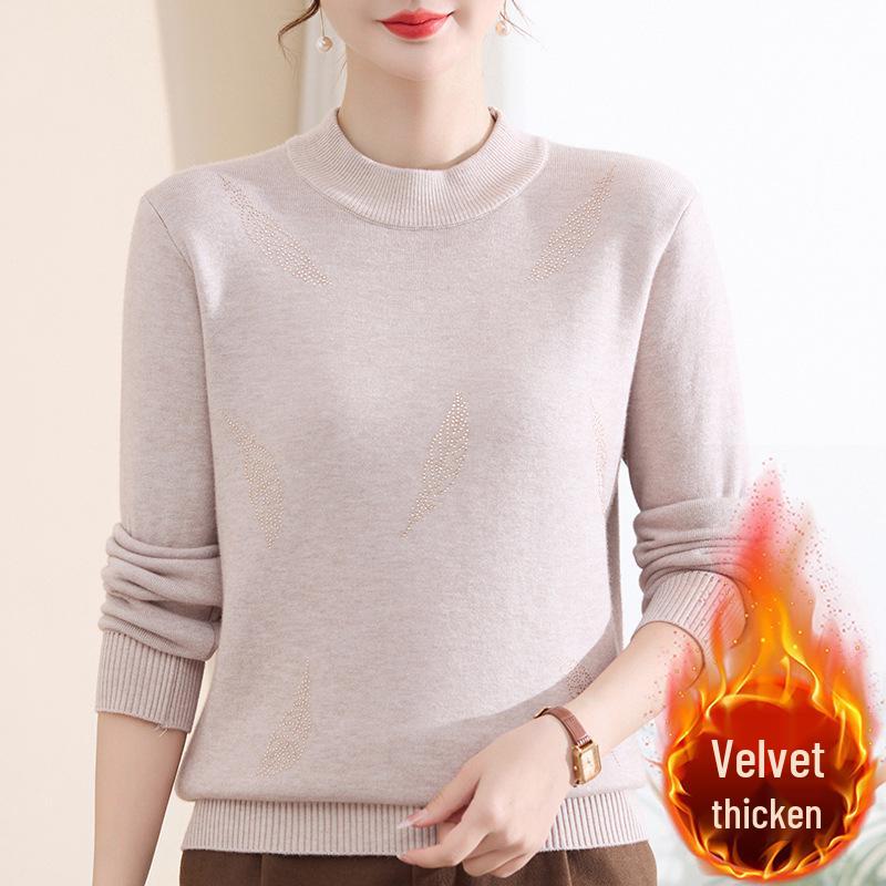 

Stylish Warm Knit Velvet Top for Women 40-60 3XL (120-130 jin)