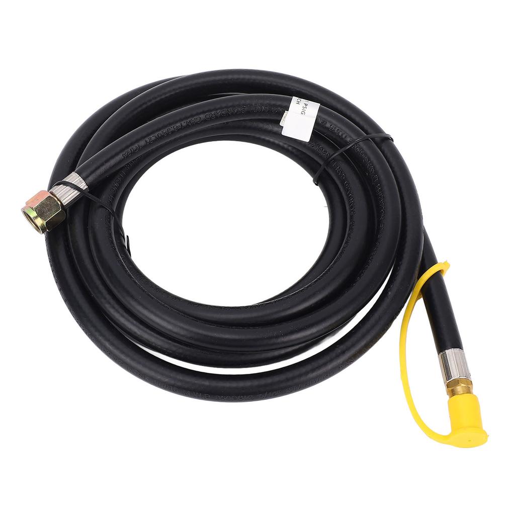 Gas Quick Connect Hose 12ft Length Brass and PVC RV Grill Connector Hose with Elbow Adapter