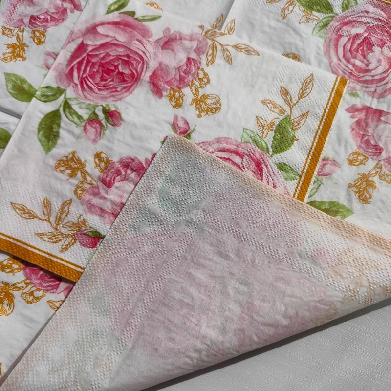 20pcs/Pac 33*33cm 2-Ply Disposable Party Napkin Floral Pattern