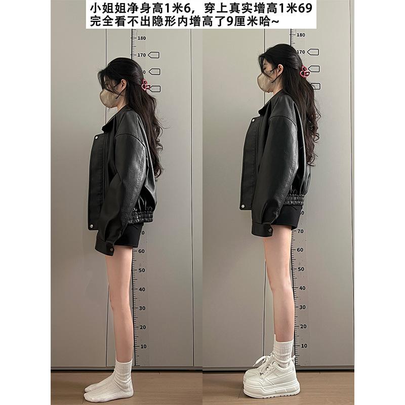 Sheepskin version~ Invisible inner height increase of 9cm, thick-soled versatile little white shoes for women's 2025 spring new casual board shoes