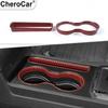 Red Carbon Fiber Console Cup Holder Trim Cover Ring For Dodge Challenger 2009-14