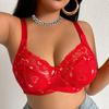 Intimo Rosso Pizzo Stile Y2K Reggiseno Sottile Senza Imbottitura Wireless Comfort Brassiere per Donne