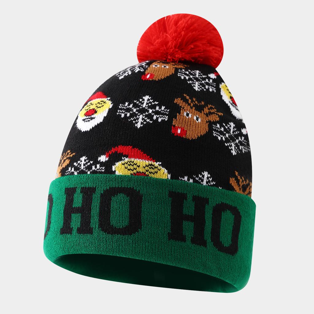 Colorful Dazzling LED Christmas Hat Holiday Pompom Ball Knitted Winter Beanie for Adults and Children Festive Party Hat