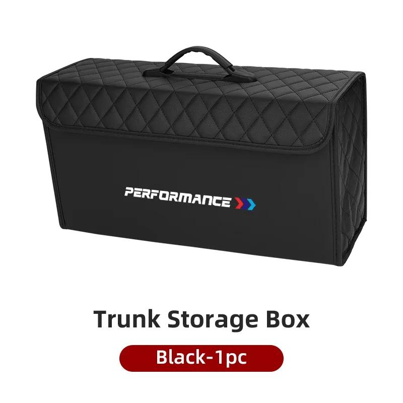 KWYP9 Hot Car Trunk Storage Bag Leather Camping Box Collapsible Auto Emblem Organizer Accessories For BMW M Performance M5 E36 E6