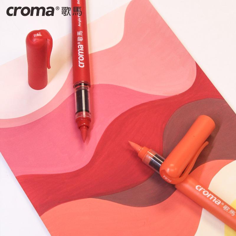 Croma 160/1 Farben Nachfüllbares Direktflüssig-Acrylmarker-Set mit Weicher Spitze, Waschbarer Aquarellpinsel Schulausstattung