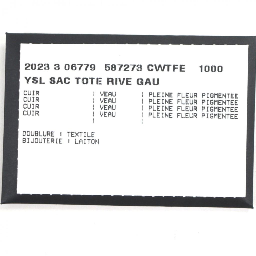 Great SAINT LAURENT PARIS Tote Bag Rib Gauche black leather mens 587273 Used