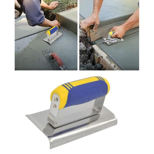 LOL-FUN Plastering Trowel, Drywall Corner Trowel, Plastering Tool, Cement Trowel with Rubber Handle for Stucco, Cement, Concrete, Brickwork Corner Fin