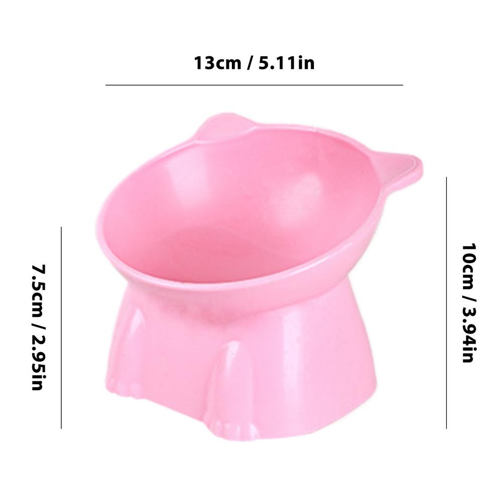 High Foot Pet Bowl Raised Tilted Cat Bowl Washable Plastic Combination Anti Tipping Drinking Water Non Slip for Cats Dogs
