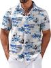 Independence Station Men'S Short Sleeve Shirt Hawaiian Beach 3D Printed Fashion Versatile Lapel Shirt