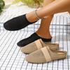 Women's Summer Mesh Flat Sole Slippers Soft Sole Non Slip Breathable Outdoor Half Slippers Round Toe Slip On Sandals