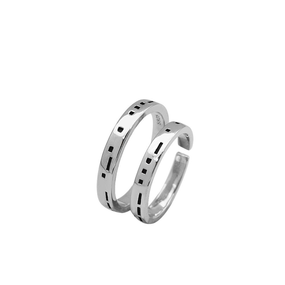 Personalized Morse Code Love Couple Rings In S925 Sterling Silver - Creative Korean Style for Men and Women