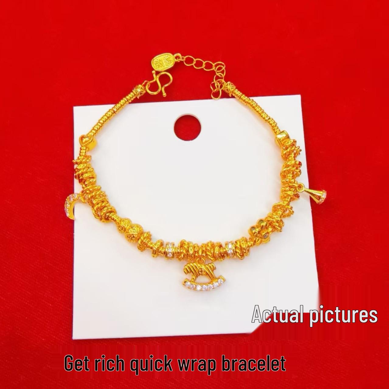 Вьетнамский золотой песок Зодиак Год рождения Браслет из страз и бусин