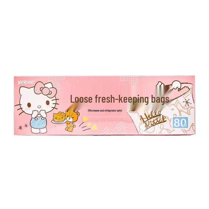Пластиковые пакеты для хранения продуктов Hello Kitty для холодильника Boxed Extractable Fresh-keeping Bags 20cmX30cm