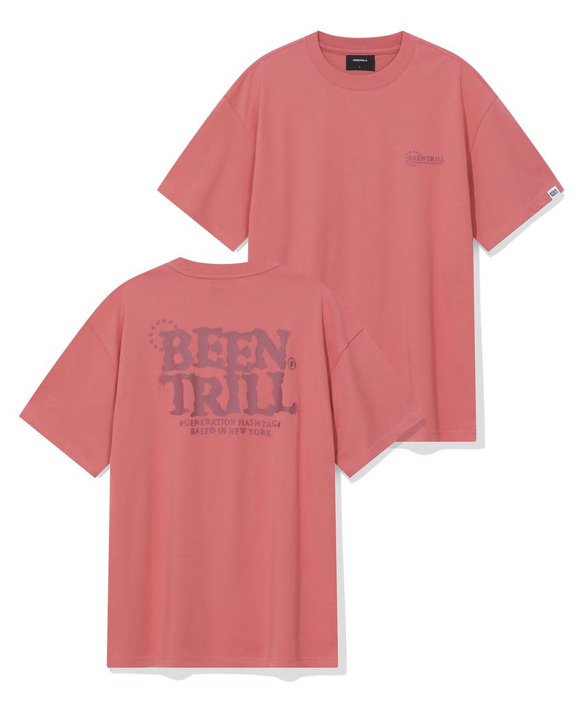BEENTRILL Star Circle Logo T-Shirt (Dark Pink)