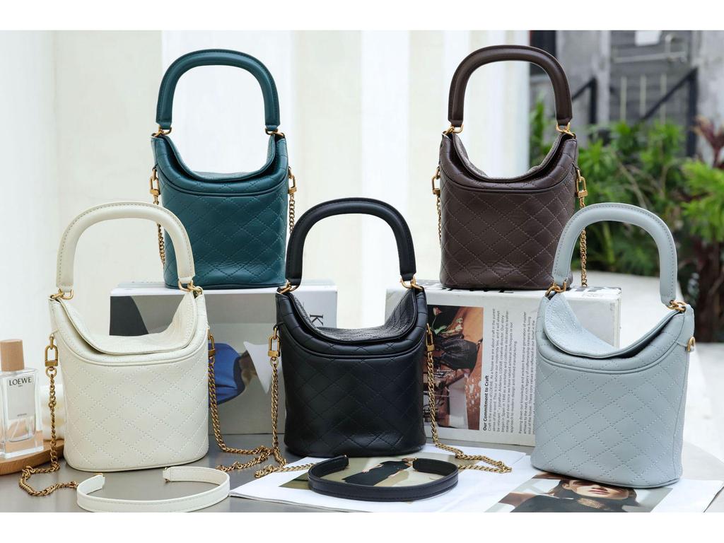 Damen Echtleder Pommes Frites Rauten-Ketten-Beutel - Große Kapazität, High-End Diagonal oder Handtasche zum Tragen in der Hand