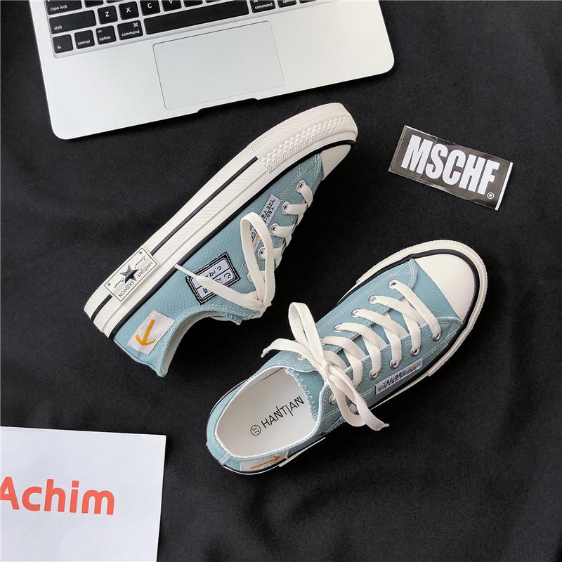 Internet celebrity little white canvas shoes women 2025 new versatile autumn board shoes Korean version ulzzang shoes ins tide H609