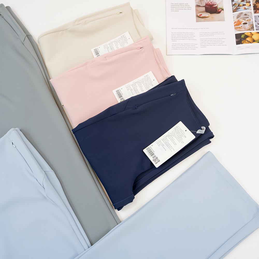 High-Waist Slim Fit Flared Trousers: Anti-Wrinkle, Elastic, with Pockets and Hip Lift for Casual Commute