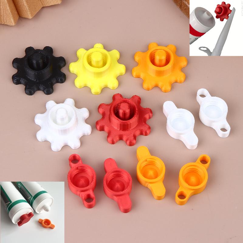 New 10PCS Orange Glass Glue Caps - Durable Plastic Sealing Caps For Standard Glue Bottles, Portable Decoration Tools