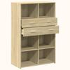 Highboard in Sonoma Oak Finish 80 x 42.5 x 124 cm Engineered Wood