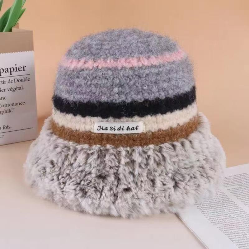 

Women s Trendy Knit Wool Fisherman Hat – Warm, Korean Style, Face-Flattering, and Japanese-Inspired Big Head Bucket Hat for Autumn and Winter. 56-58cm сірий колір