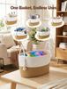 NiHome Cotton Rope Toilet Paper Storage Basket, Holds 6 Rolls