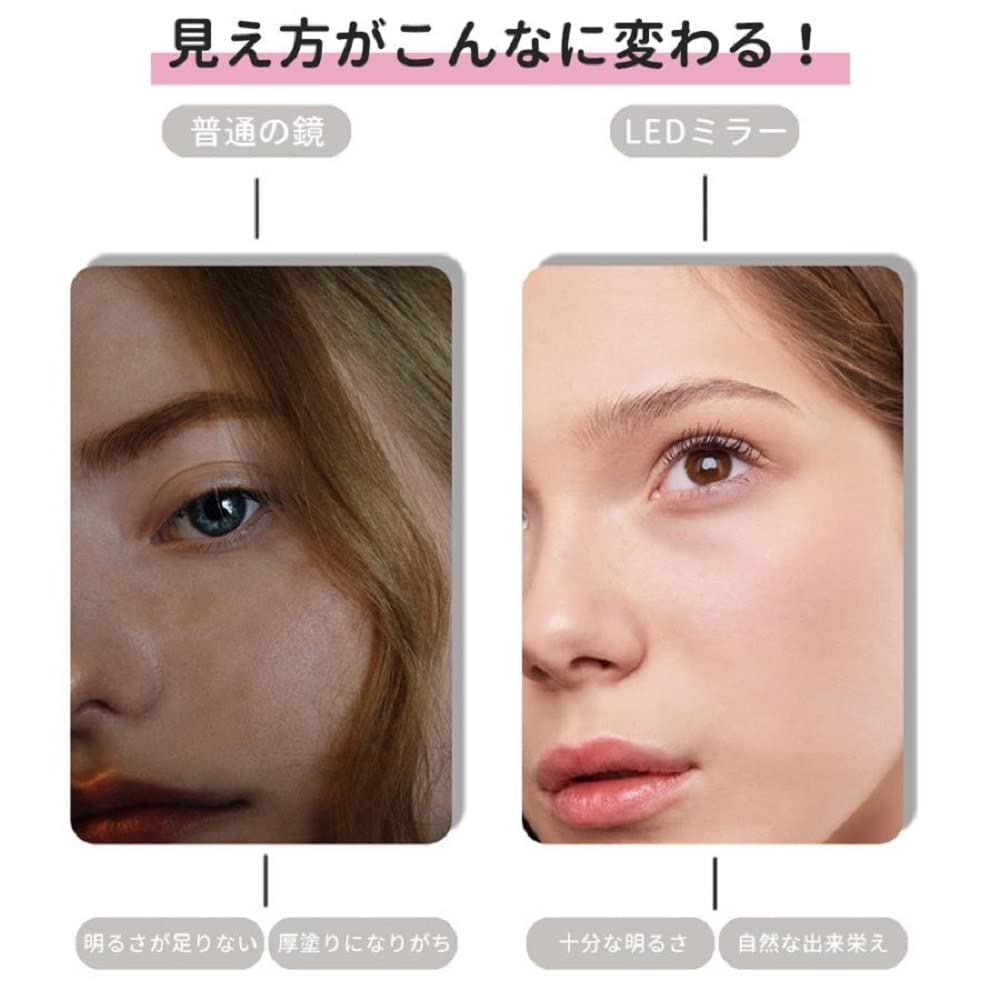 Actress Mirror Makeup Mirror Tabletop Mirror with LED Light Mirror Magnifying Mirror Large Stylish Folding Stand Mirror Dresser USB Large Makeup