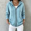 Women's Hooded Zip-Up Sweatshirt with Pockets Casual Long Sleeve Jacket for Everyday Wear