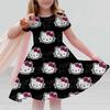 New Summer Dress Fashion Cartoon Cute Hello Kitty 3D Print Dresses Kids Short Sleeve Princess Girls Party Children Clothes