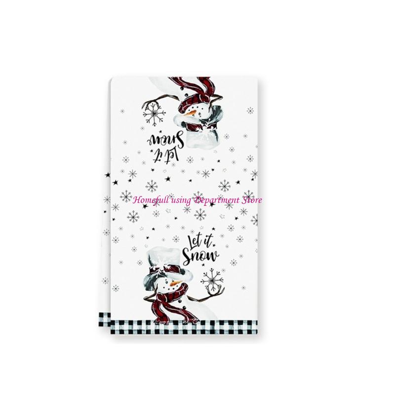 Christmas Dish Cloth Soft Absorbent Polyester Kitchen Towel With Festival Holiday Designs