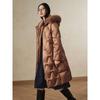 Jiuzi Annakou Elegant Hooded Fur-Collar Duck Down Winter Jacket