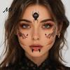 Temporary Face Tattoos for Party Halloween Tattoo Stickers, Waterproof Scary Makeup Decals Party, Funny Wound Scar Body Art Kids Adults Easy