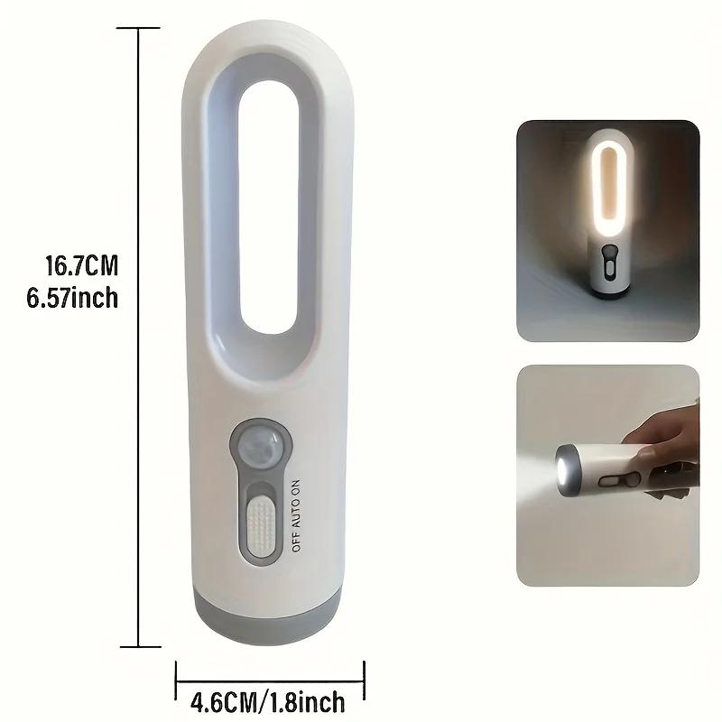 Portable 2 In 1 LED Light W/Sensor Type-C Rechargeable Flashlight Lantern for Bedroom Reading Camping Baby Feeding Bedside Lamp