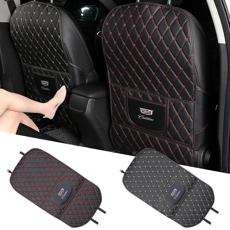 PU Leather Car Seat Back Protector Mat Anti Dirty Protective Pad For Cadillac Escalade CTS ATS SRX STS XT5 XT4 XT6 XTS CT4