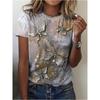 T-shirt per abiti da donna Top moda per donna T-shirt da donna estiva a maniche corte con stampa floreale 3D T-shirt taglie forti