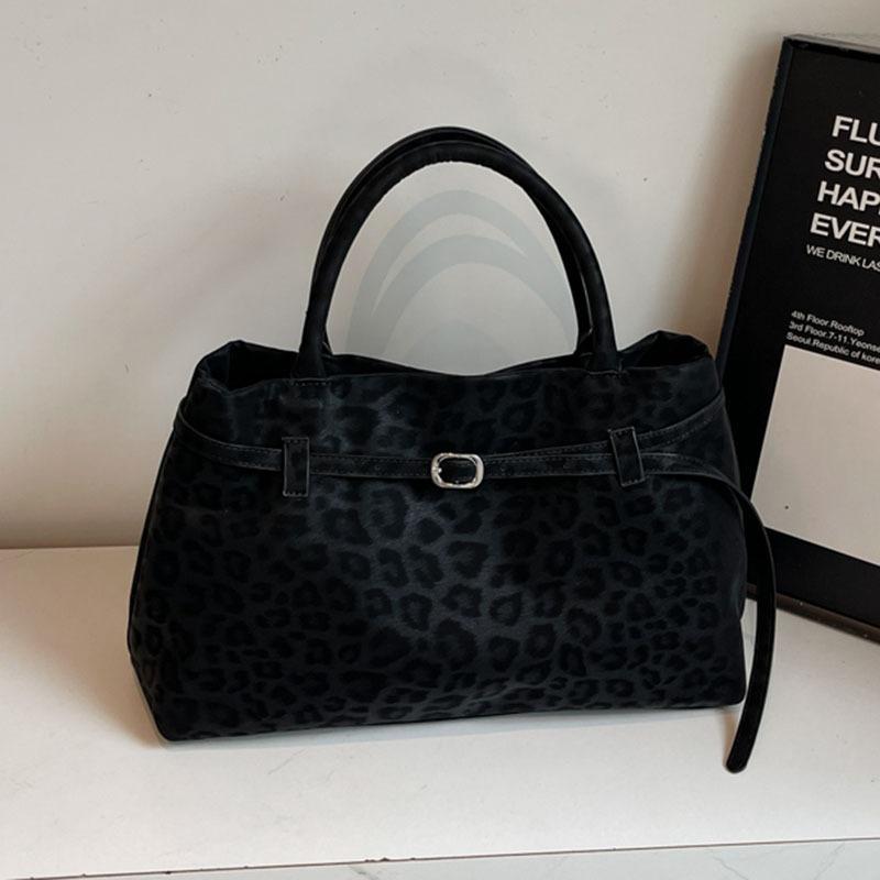Leopard Print Bag Women's Large-capacity New Autumn and Winter Versatile Matte Retro Shoulder Underarm Bag Tote Bag