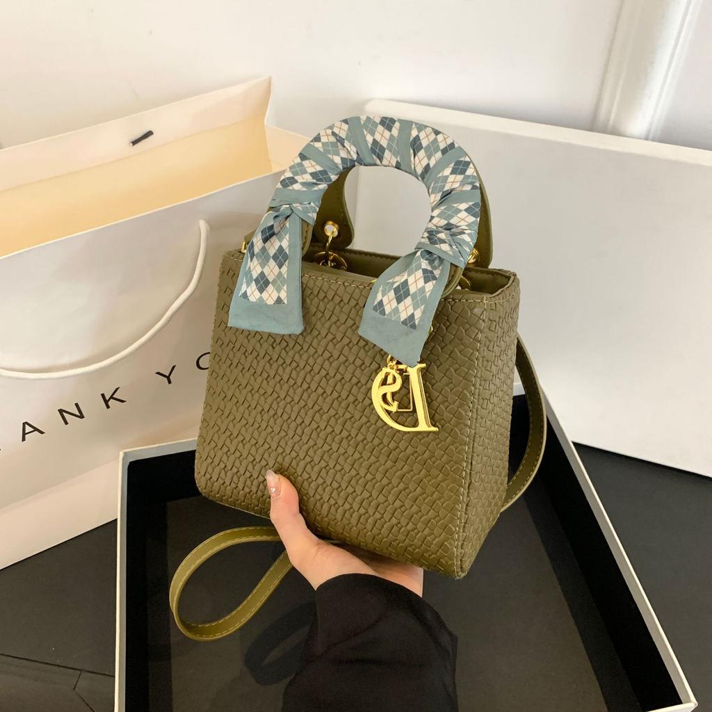 Gewebte Tasche Damenhandtasche neue Prinzessin Diana Tasche hochwertige Handtasche Schulter-Umhängetasche