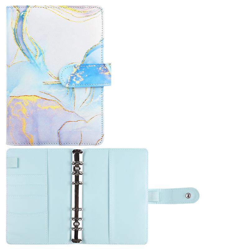 A6 Purple Marble with Calculator Money Budget Planner Binder Zipper EnvelopesCash Envelopes For Budgeting Money Organizer Binde