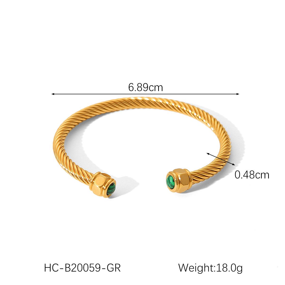 

Unique Trendy C-shaped Titanium Steel Bracelet, Stylish Versatile Stainless Steel Bangle, Women s Twisted Bracelet зелений