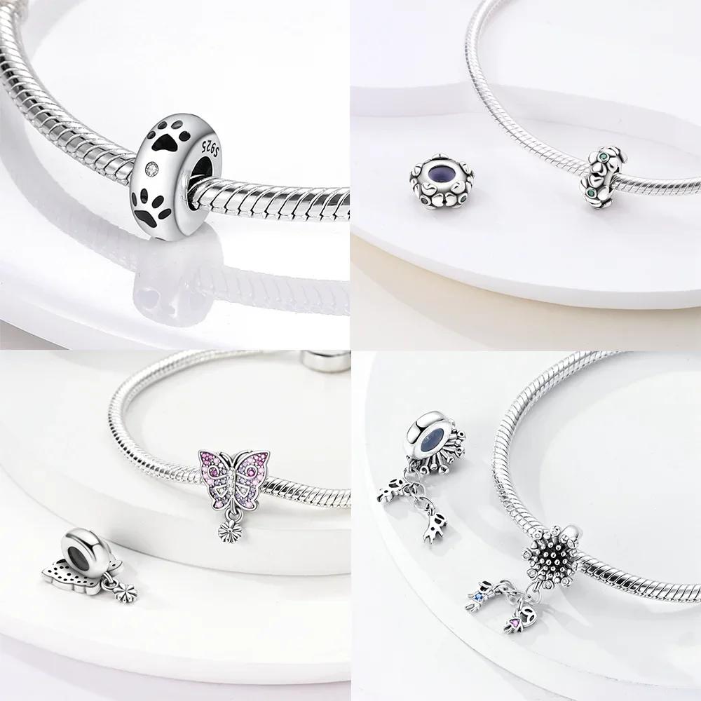 Anniversary Copper Butterfly Spider Couple Bears Heart Maple Leaf Clip Charm Beads Fit Bracelet Diy Women Original Jewelry